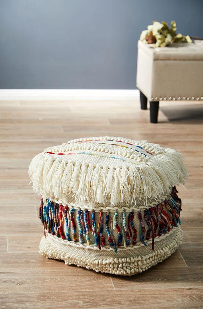 ICONIC RUGS 516 Ivory Ottoman - ICONIC RUGS