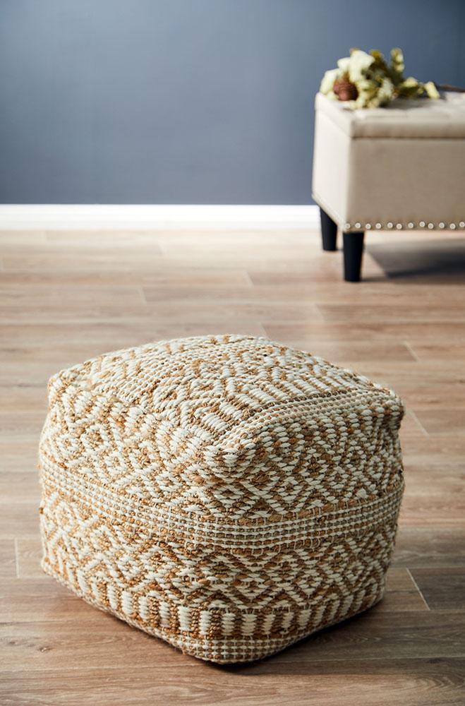 ICONIC RUGS 519 Natural Ottoman - ICONIC RUGS