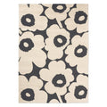 ICONIC RUGS Marimekko Unikko charcoal and ivory floral outdoor rug, handtufted recycled PET, 11mm pile.