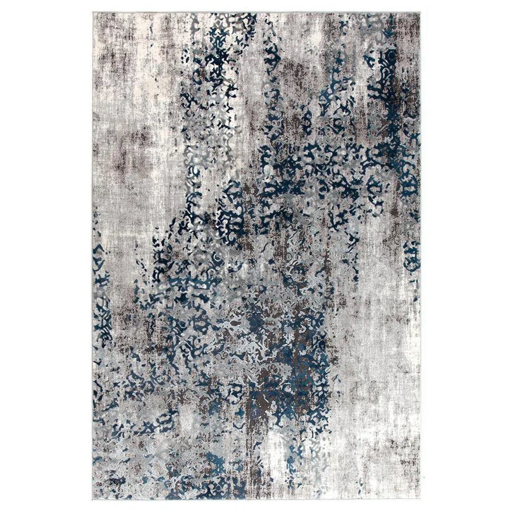 Kendra Casper Distressed Modern Rug Blue Grey White