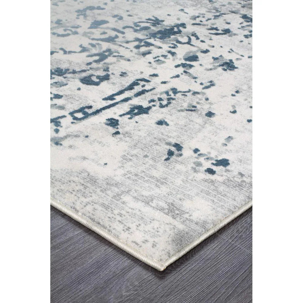 Kendra Casper Distressed Modern Rug Blue Grey White