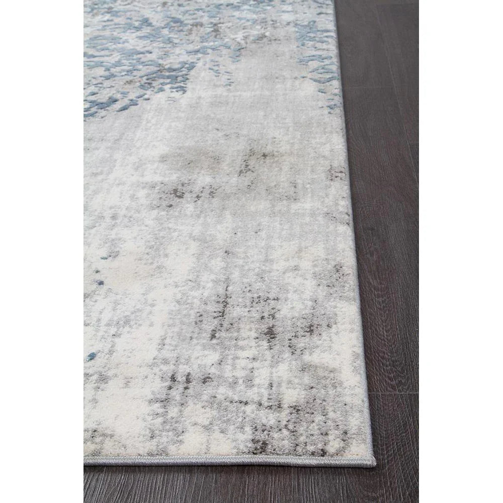 Kendra Casper Distressed Modern Rug Blue Grey White