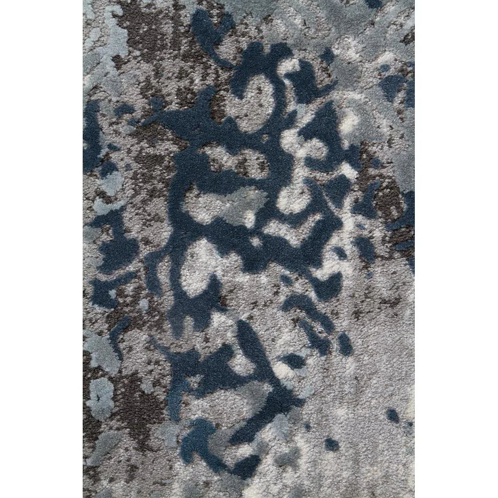Kendra Casper Distressed Modern Rug Blue Grey White