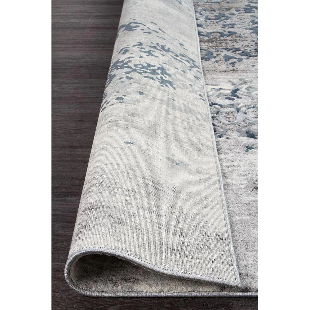 Kendra Casper Distressed Modern Rug Blue Grey White