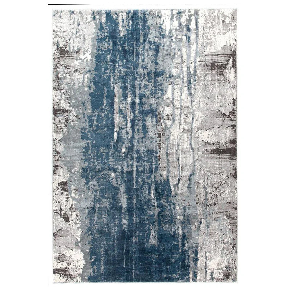 Kendra Roxana Distressed Timeless Rug Blue Grey White