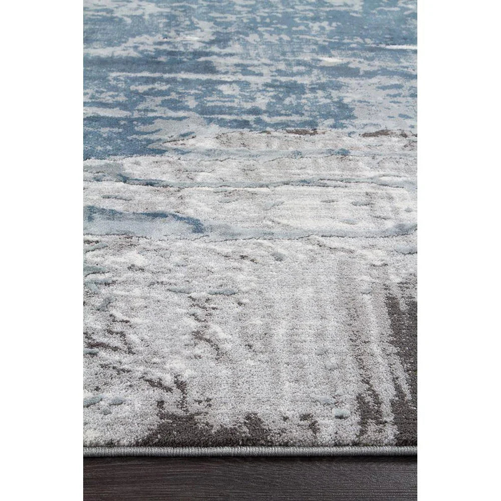 Kendra Roxana Distressed Timeless Rug Blue Grey White