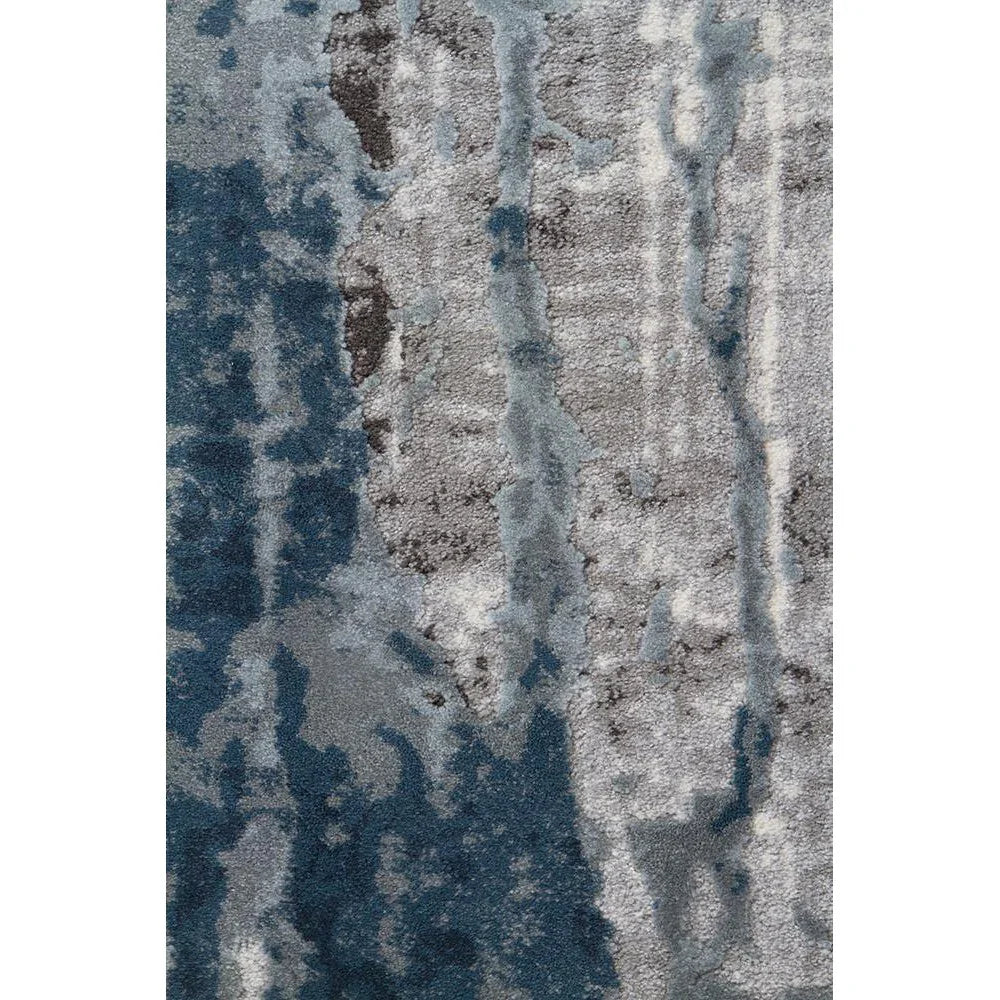 Kendra Roxana Distressed Timeless Rug Blue Grey White