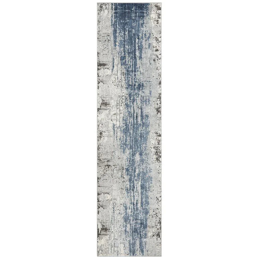 Kendra Roxana Distressed Timeless Rug Blue Grey White - ICONIC RUGS