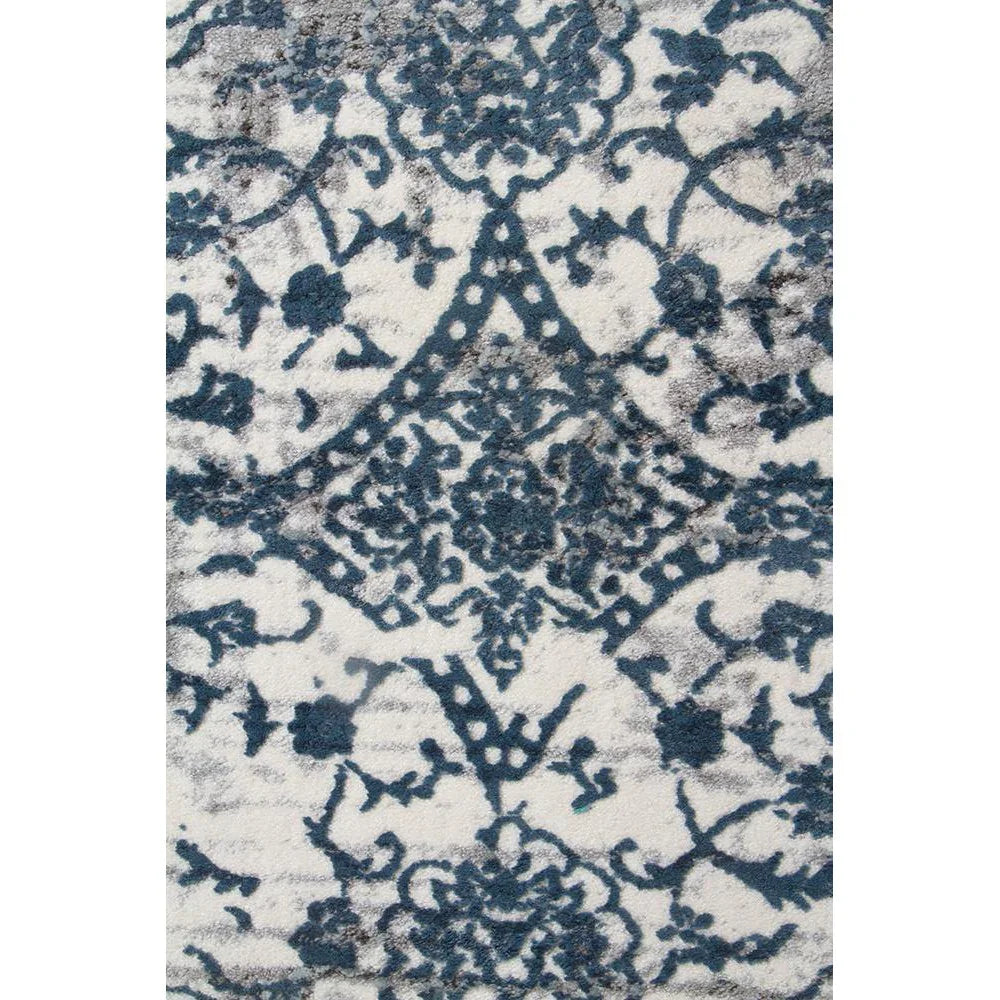 Kendra Yasmin Distressed Transitional Rug White Blue Grey