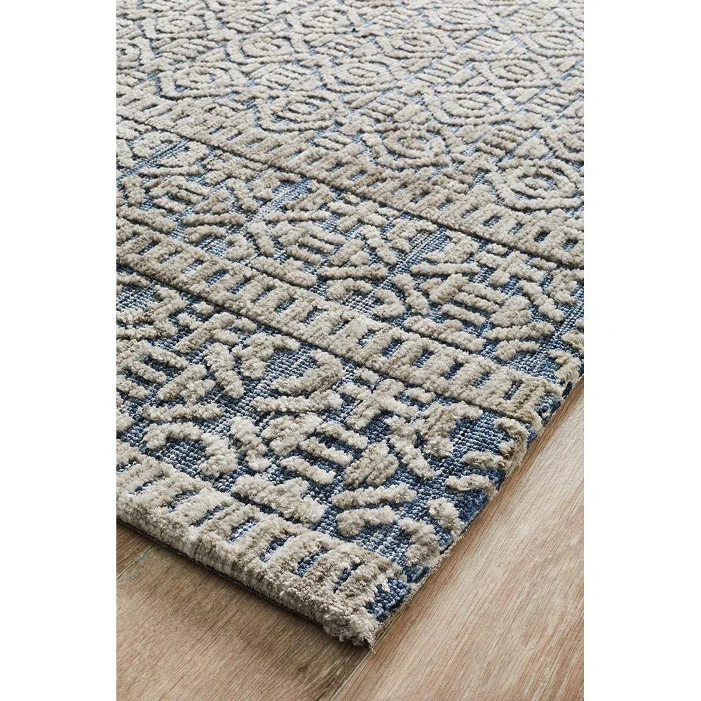 Levi Miriam Navy Grey Rug - ICONIC RUGS