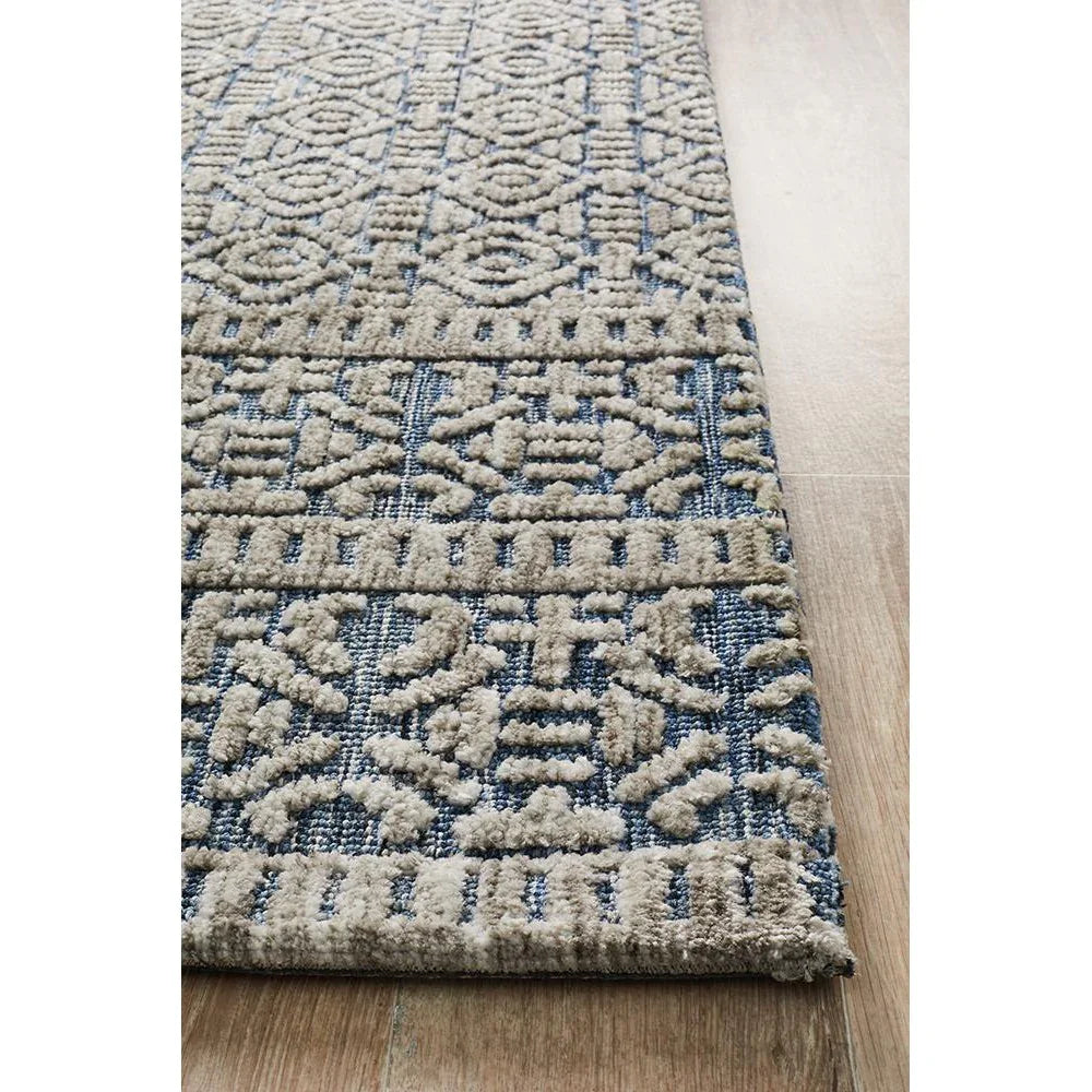 Levi Miriam Navy Grey Rug - ICONIC RUGS