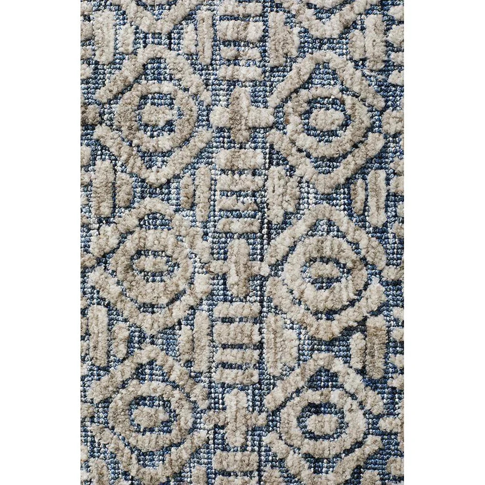 Levi Miriam Navy Grey Rug - ICONIC RUGS