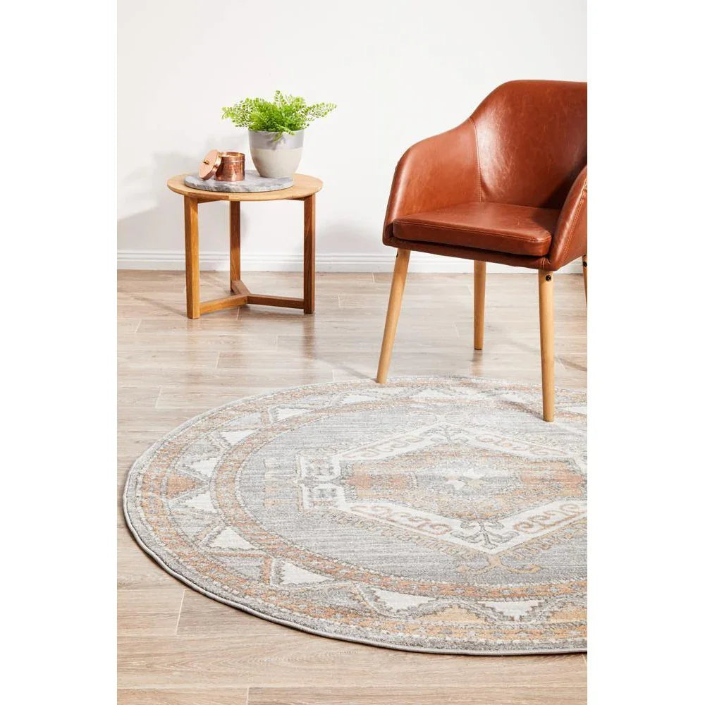 Mayfair Caitlen Grey Round Rug - ICONIC RUGS