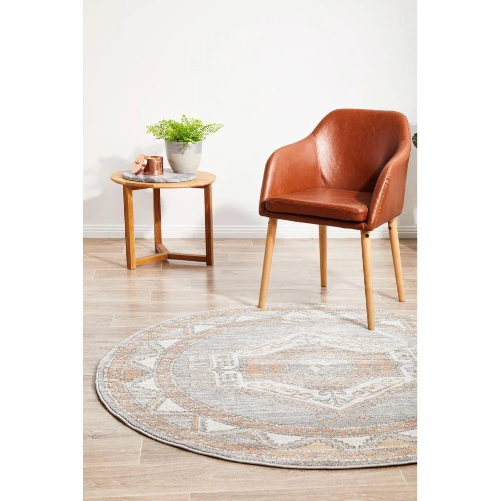 Mayfair Caitlen Grey Round Rug - ICONIC RUGS