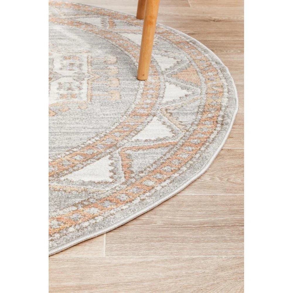 Mayfair Caitlen Grey Round Rug - ICONIC RUGS