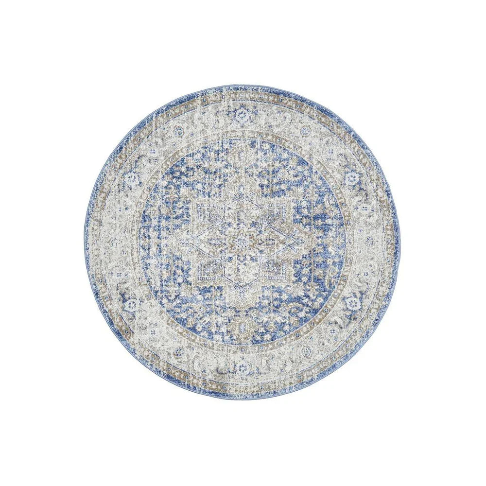 Mayfair Hugo Ocean Round Rug - ICONIC RUGS