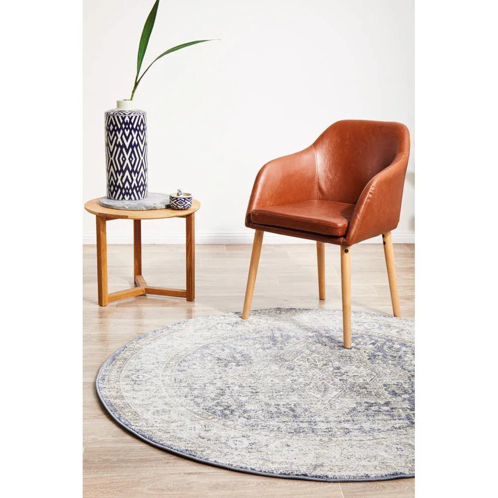 Mayfair Hugo Ocean Round Rug - ICONIC RUGS