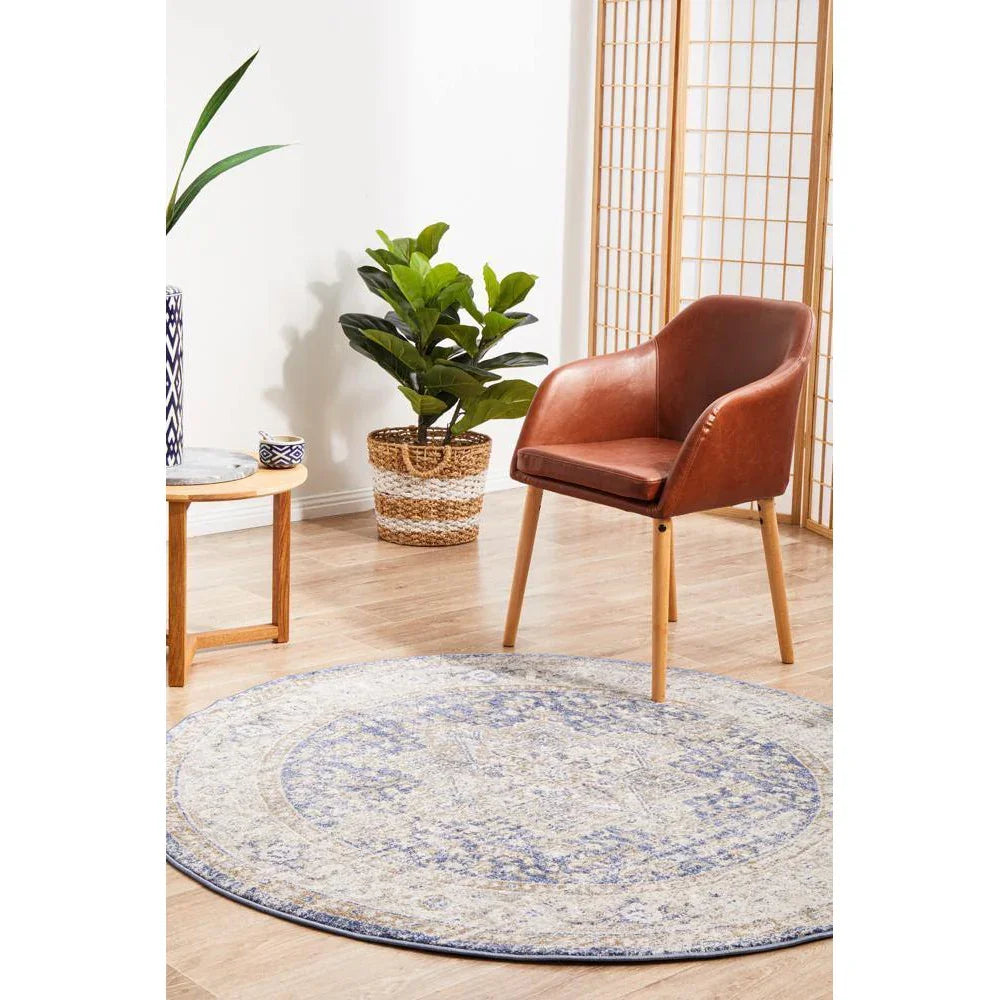 Mayfair Hugo Ocean Round Rug - ICONIC RUGS