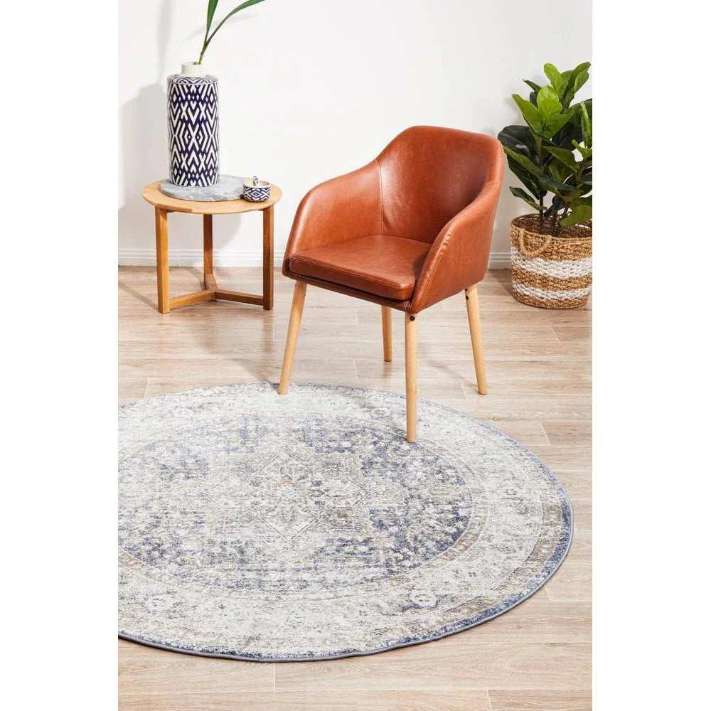 Mayfair Hugo Ocean Round Rug - ICONIC RUGS