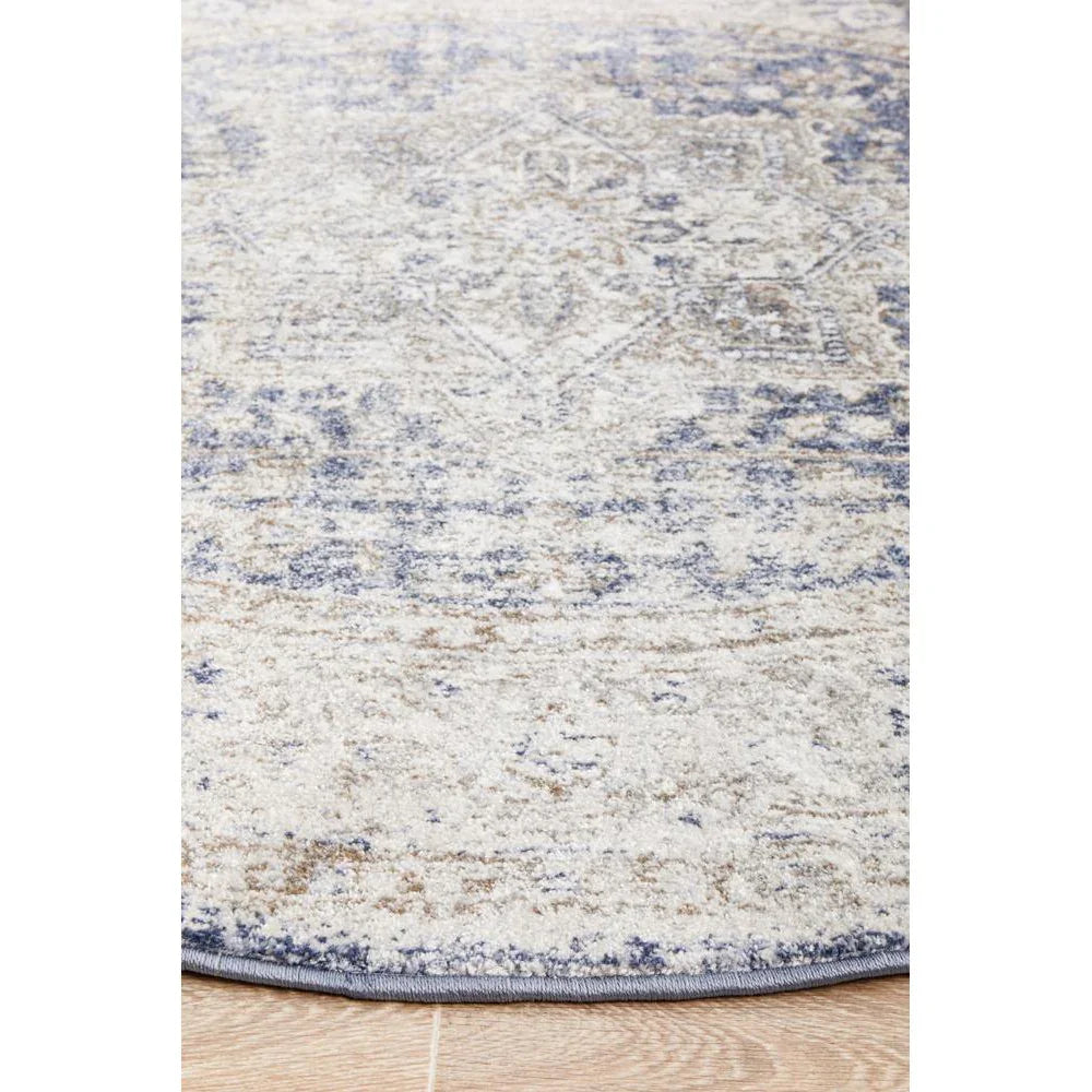 Mayfair Hugo Ocean Round Rug - ICONIC RUGS