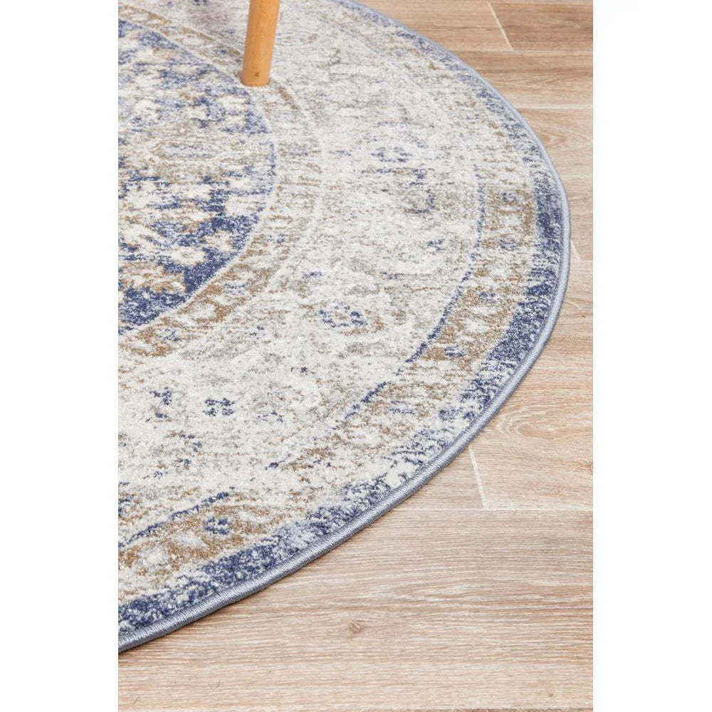 Mayfair Hugo Ocean Round Rug - ICONIC RUGS