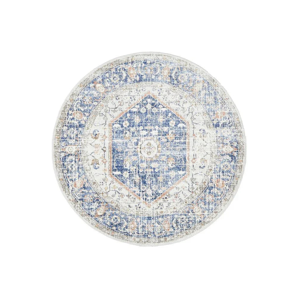 Mayfair Lorissa Blue Round Rug - ICONIC RUGS