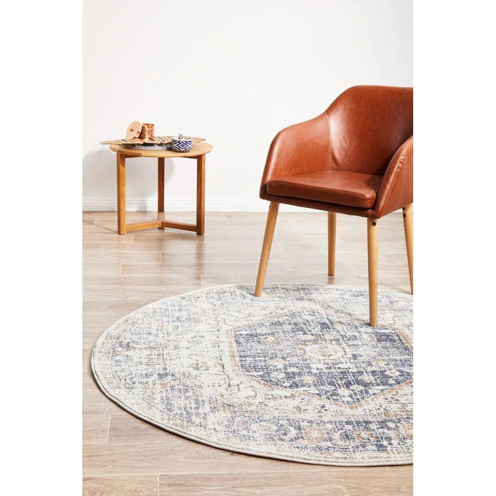 Mayfair Lorissa Blue Round Rug - ICONIC RUGS