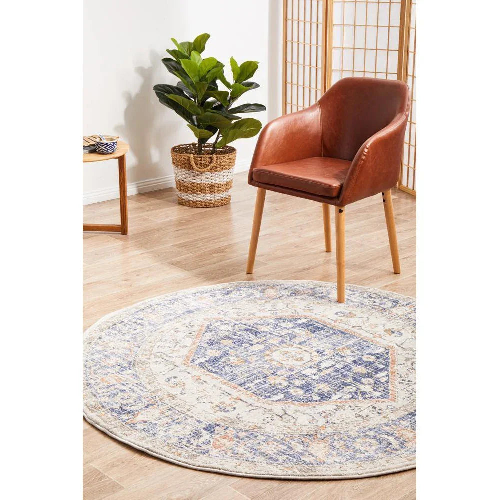 Mayfair Lorissa Blue Round Rug - ICONIC RUGS