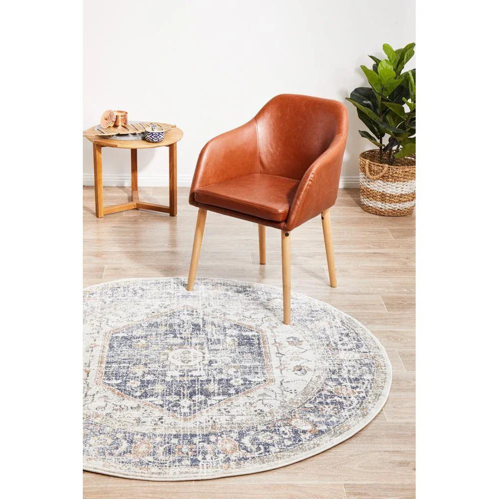 Mayfair Lorissa Blue Round Rug - ICONIC RUGS