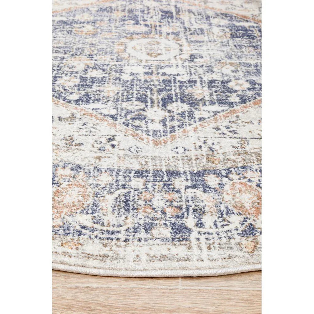 Mayfair Lorissa Blue Round Rug - ICONIC RUGS