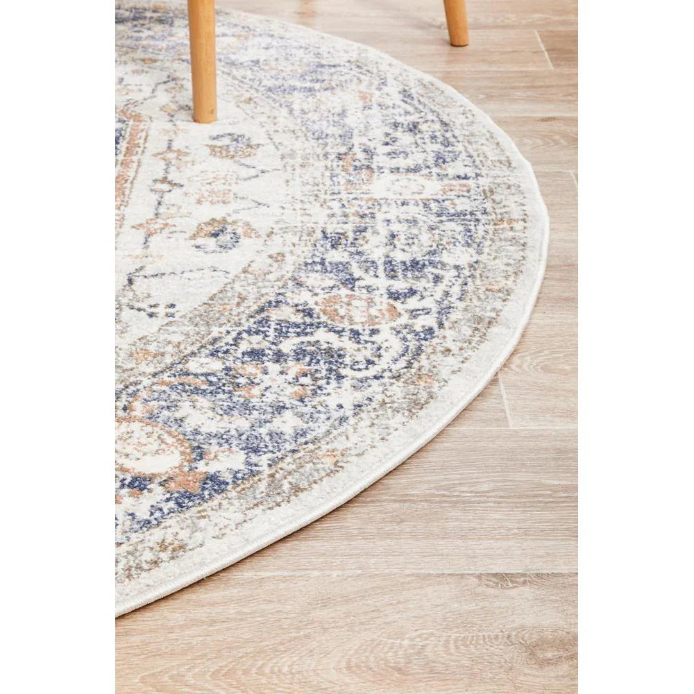 Mayfair Lorissa Blue Round Rug - ICONIC RUGS