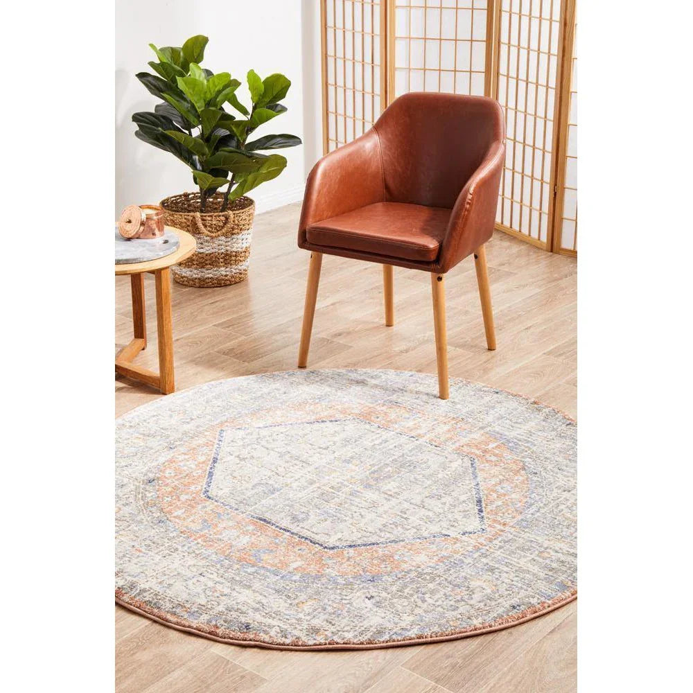 Mayfair Lorissa Peach Round Rug - ICONIC RUGS