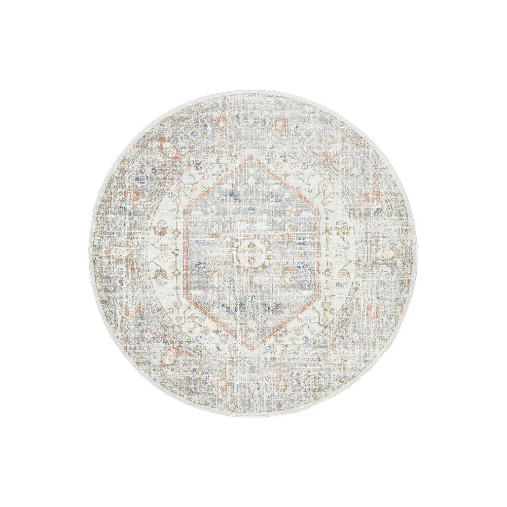 Mayfair Lorissa Silver Round Rug - ICONIC RUGS