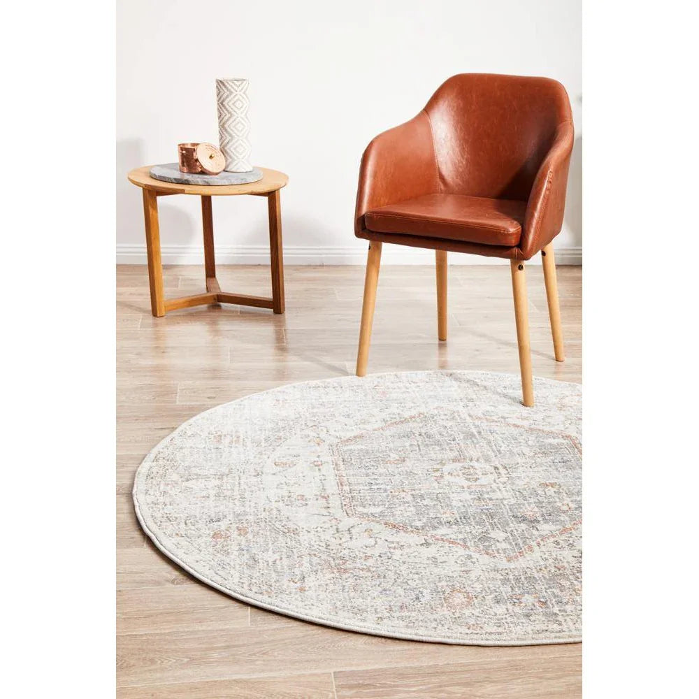 Mayfair Lorissa Silver Round Rug - ICONIC RUGS