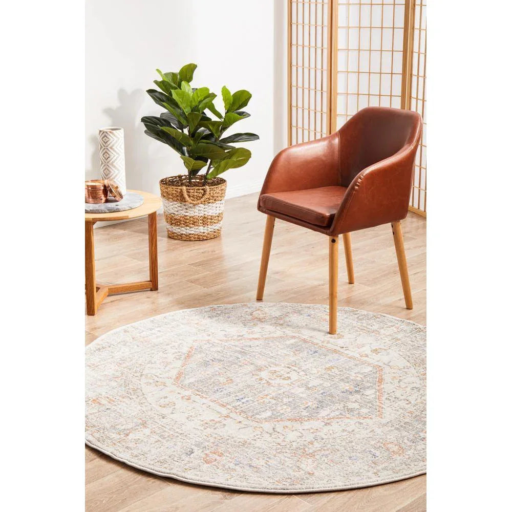 Mayfair Lorissa Silver Round Rug - ICONIC RUGS