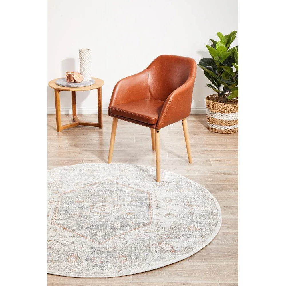 Mayfair Lorissa Silver Round Rug - ICONIC RUGS