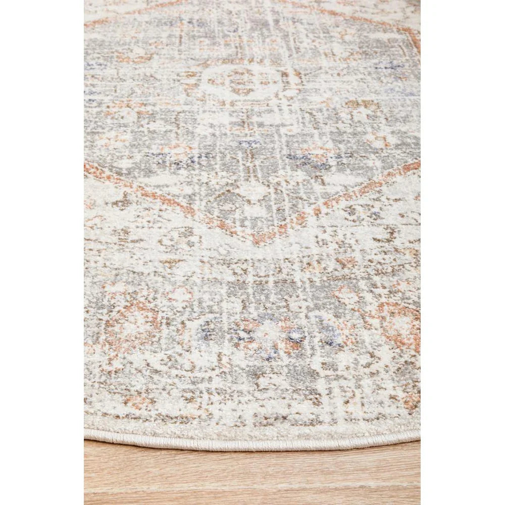 Mayfair Lorissa Silver Round Rug - ICONIC RUGS