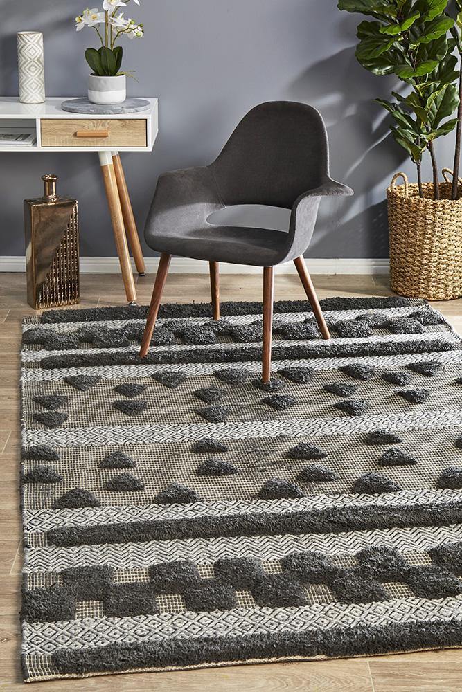Miller Rhythm Flow Charcoal Rug - ICONIC RUGS