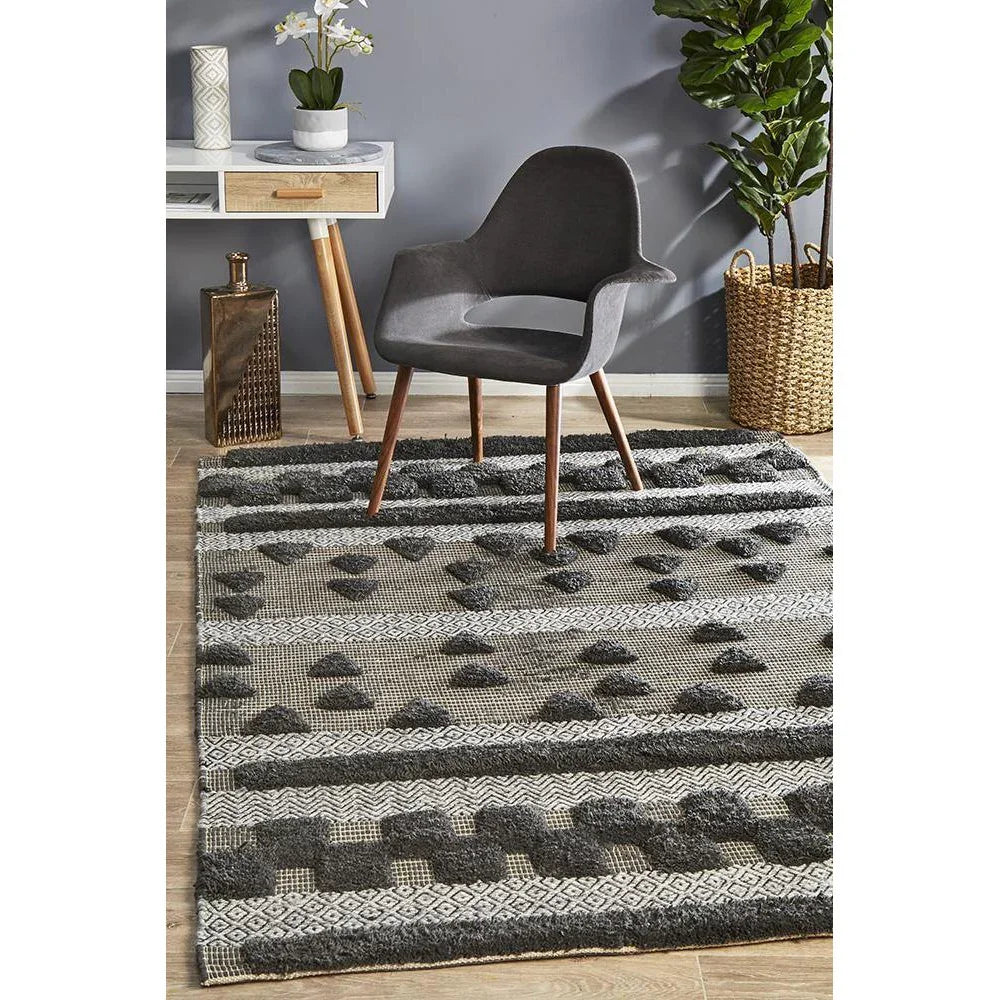Miller Rhythm Flow Charcoal Rug - ICONIC RUGS