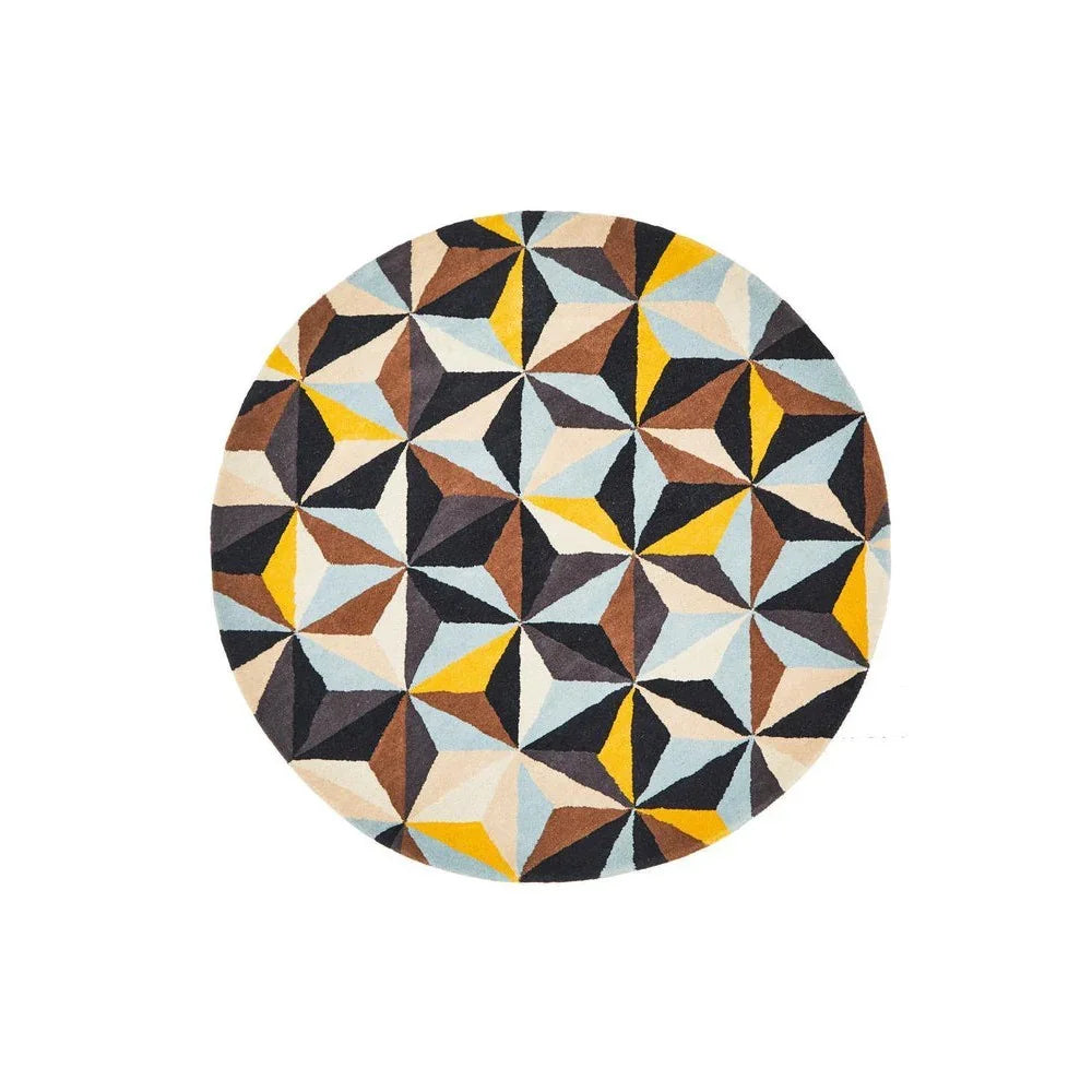 Matrix Pure Wool Blue Round Rug - ICONIC RUGS