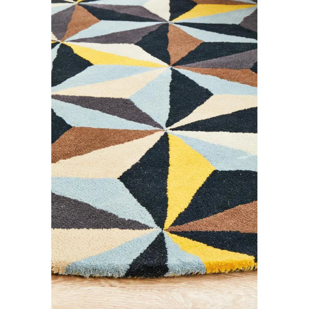Matrix Pure Wool Blue Round Rug - ICONIC RUGS