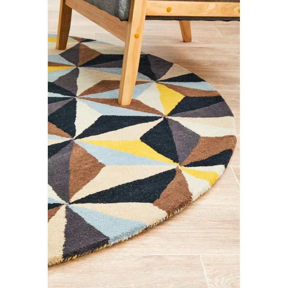 Matrix Pure Wool Blue Round Rug - ICONIC RUGS