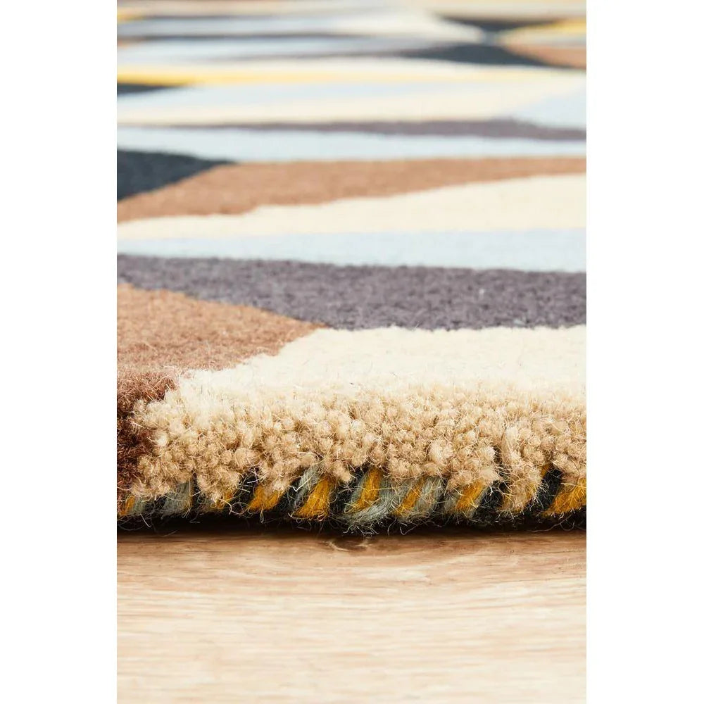 Matrix Pure Wool Blue Round Rug - ICONIC RUGS