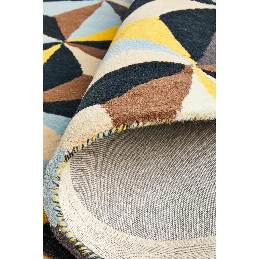 Matrix Pure Wool Blue Round Rug - ICONIC RUGS