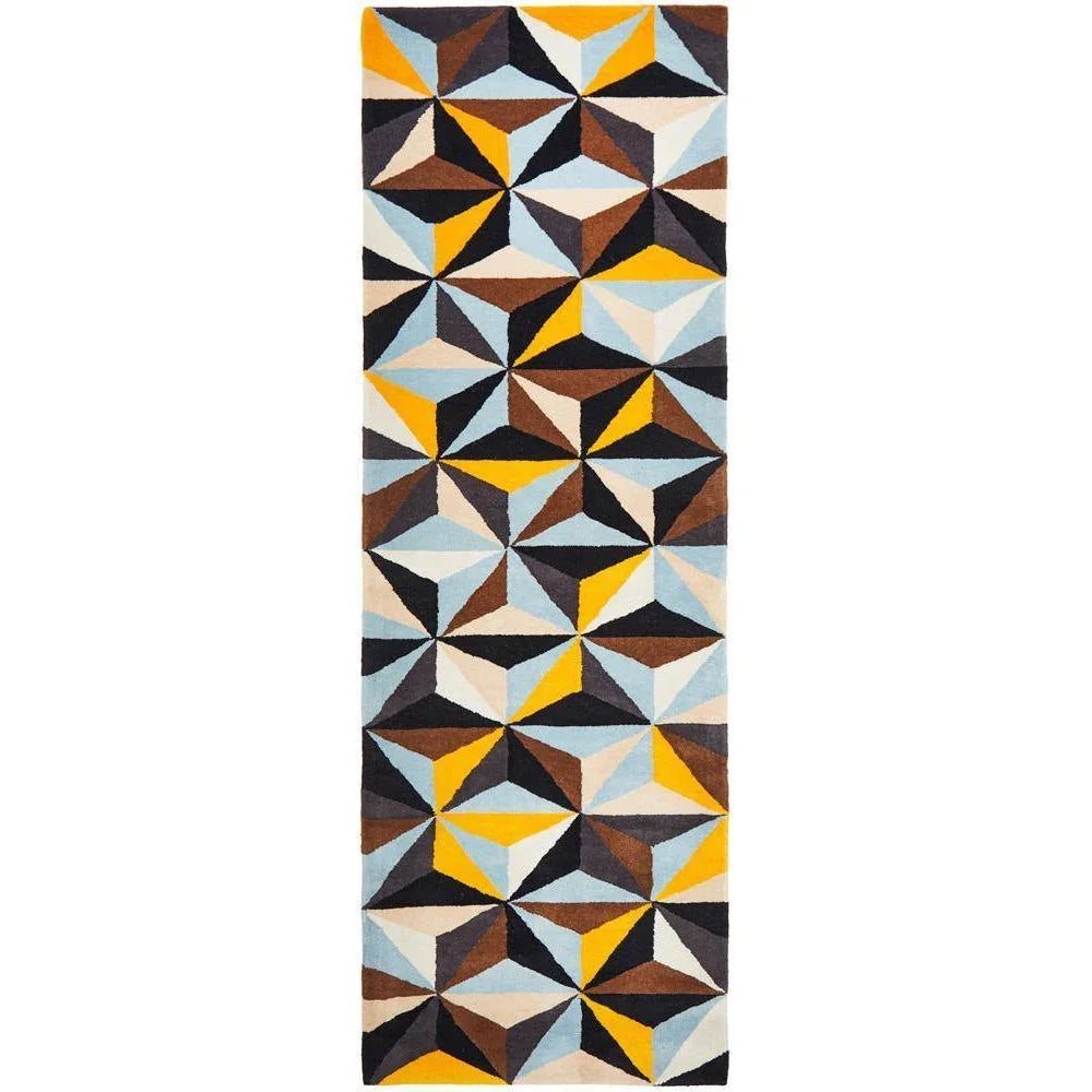 Matrix Pure Wool Blue Runner Rug - ICONIC RUGS