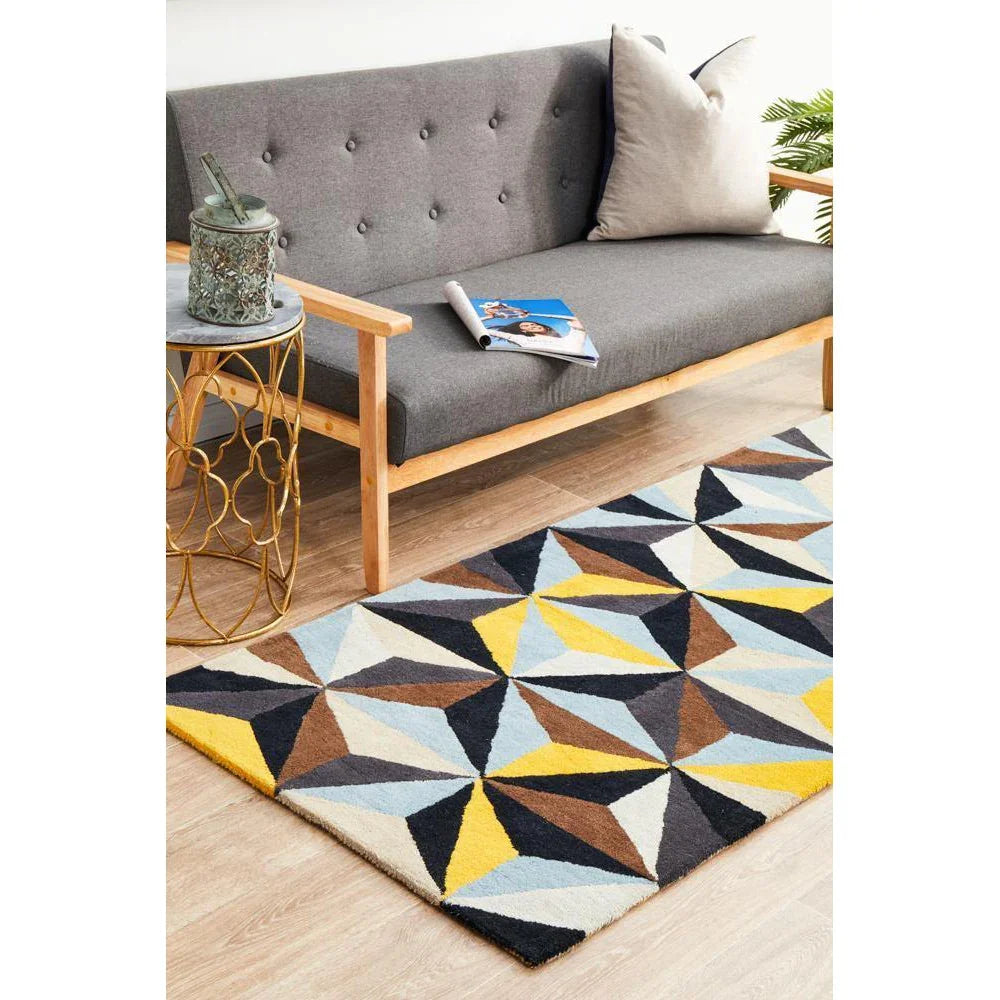 Matrix Pure Wool Blue Runner Rug - ICONIC RUGS