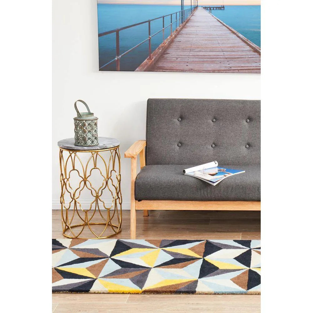 Matrix Pure Wool Blue Runner Rug - ICONIC RUGS