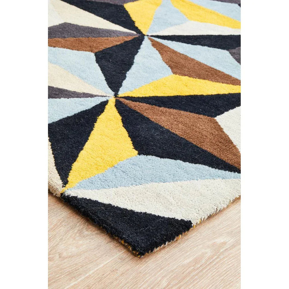 Matrix Pure Wool Blue Runner Rug - ICONIC RUGS