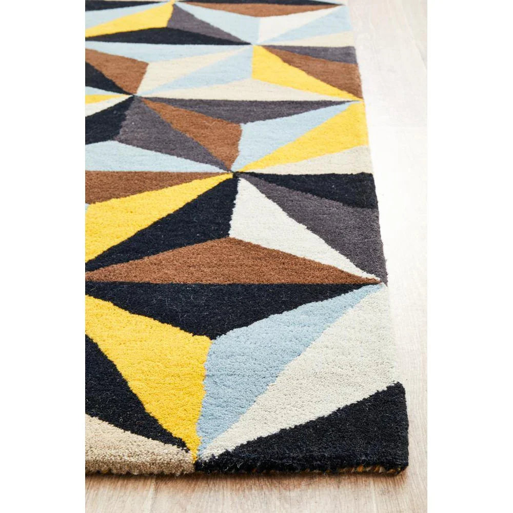 Matrix Pure Wool Blue Runner Rug - ICONIC RUGS