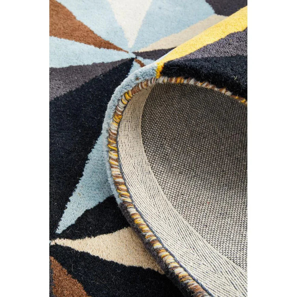 Matrix Pure Wool Blue Runner Rug - ICONIC RUGS
